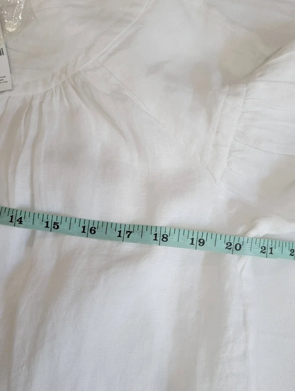 J Crew Gathered popover dress in 100% linen CJ500 Size XS NWT White Lined